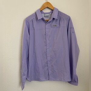NWT Columbia Sportswear Girl's Tamiami Long Sleeve Shirt Purple Size XL